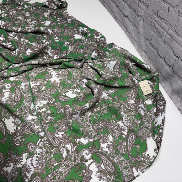 L'AGENCE Green Paisley Cutout Spaghetti-Strap Maxi Dress Sz 8 - Picture 11 of 13